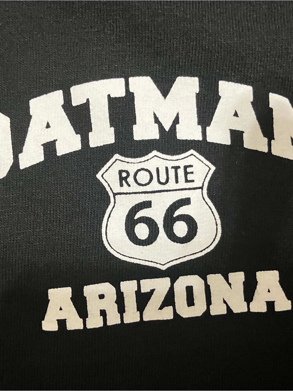 Alstyle Black T-shirt with White Route 66 Arizona Graphic